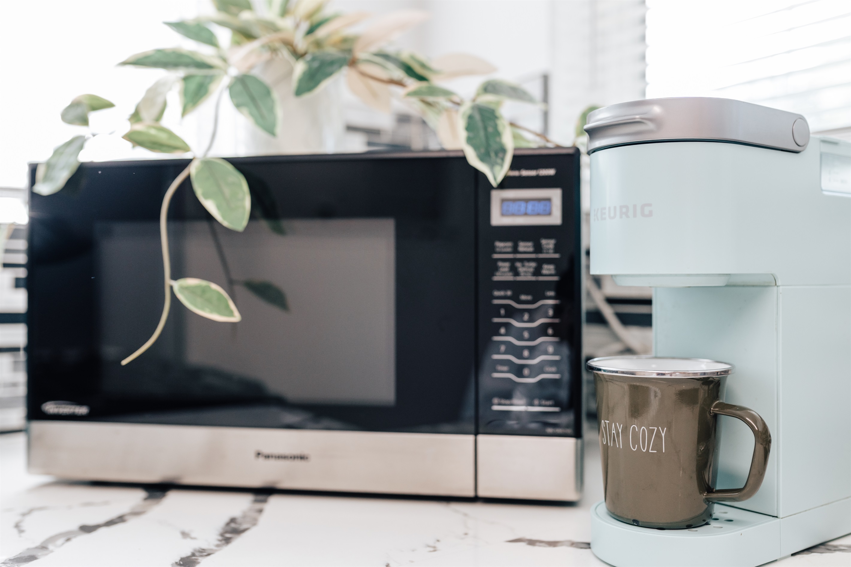 microwave , keurig coffee