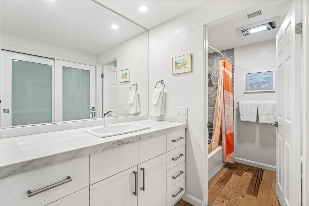 Guest Ensuite with Shower Tub combo and dressing area