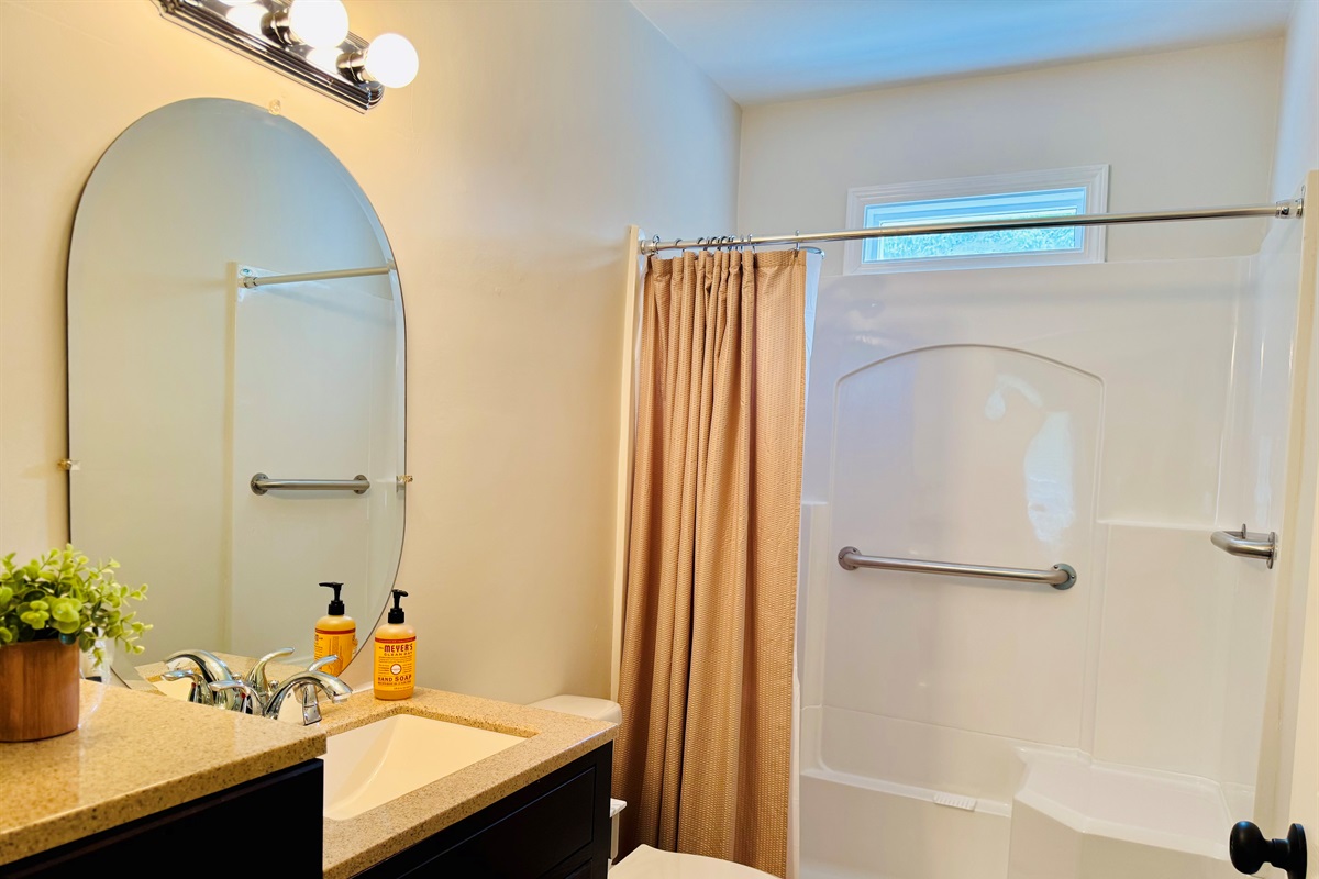 Full bathroom with shower.