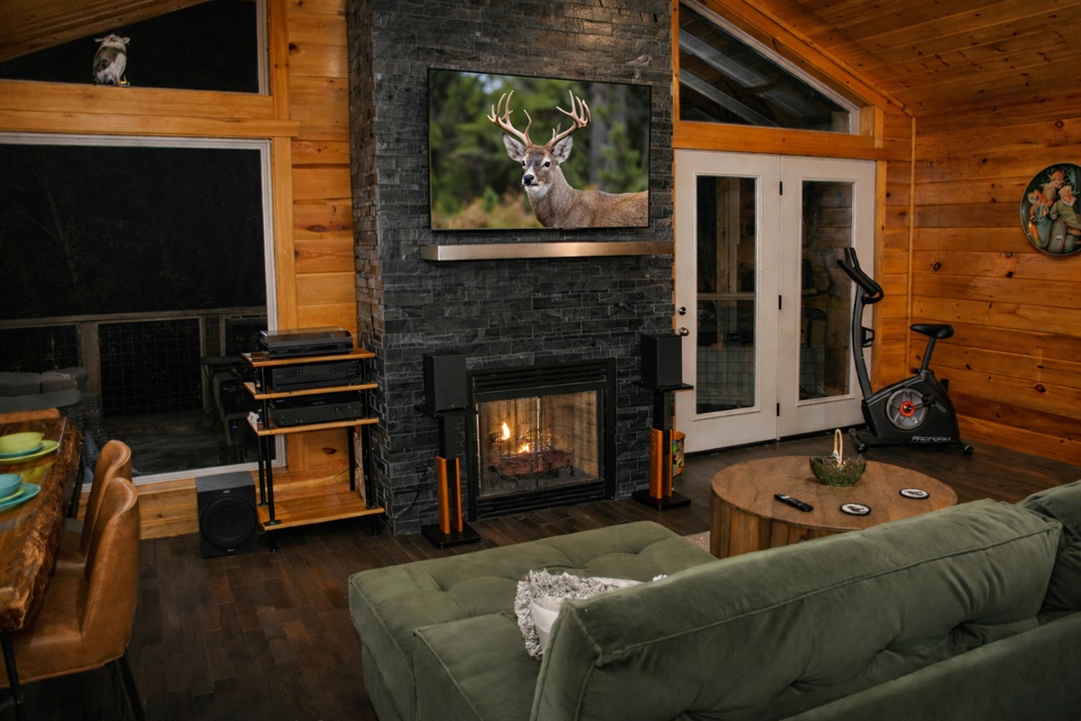 Enjoy the living space with gas fireplace.
