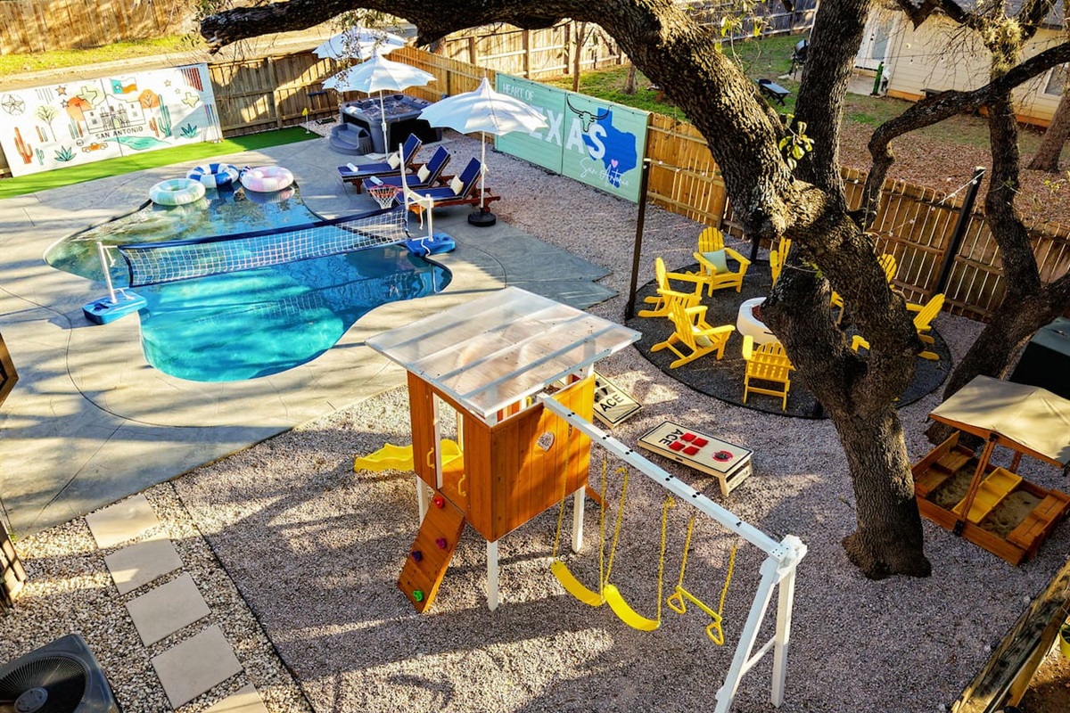 Your ultimate backyard playground ️  
From cannonballs to cornhole, pool hoops to playsets—this is where fun never takes a break.