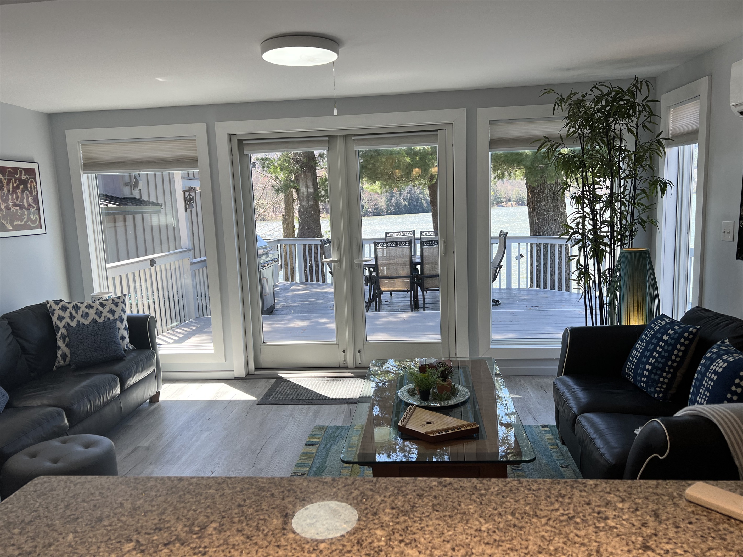 Terrific lake views inside and out