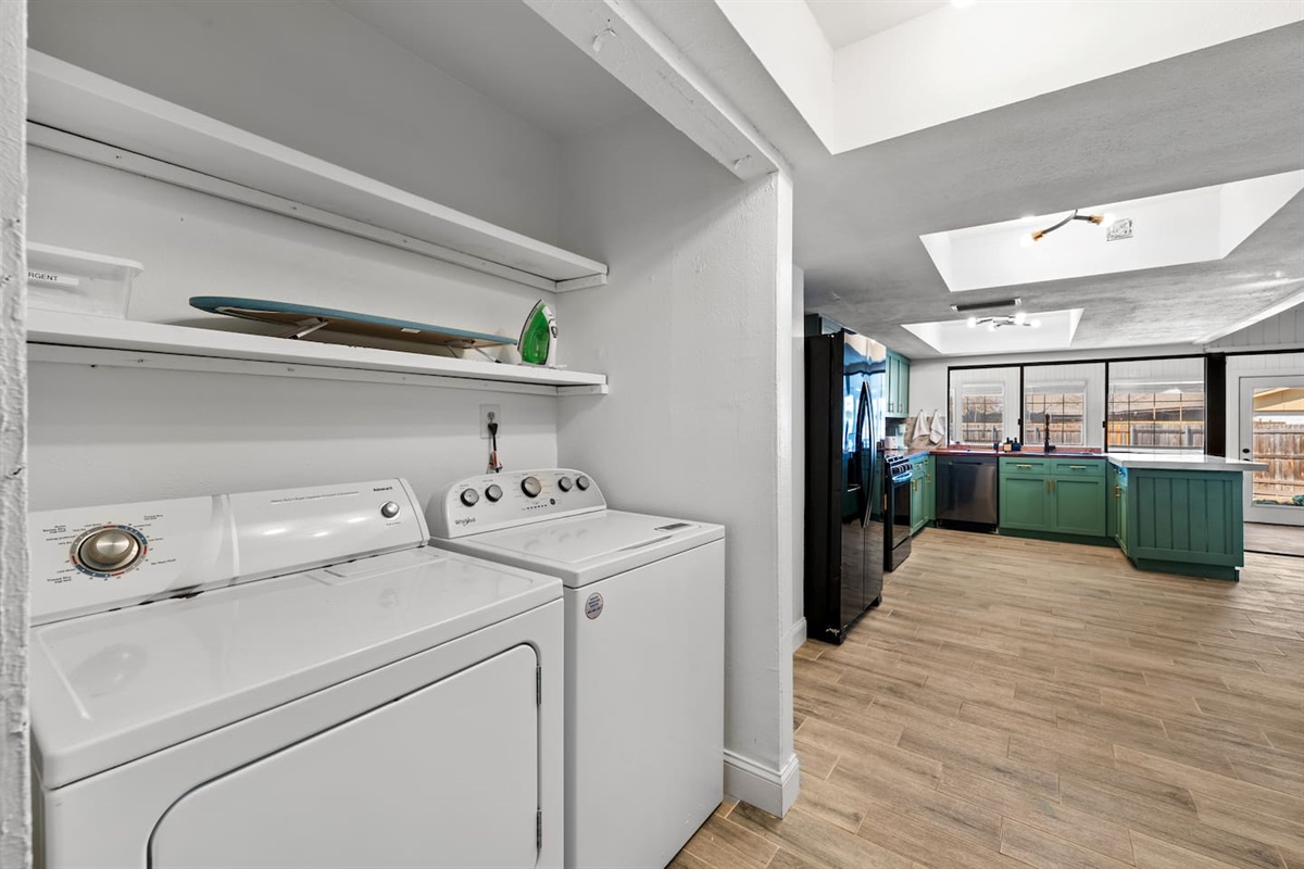 In-home washer and dryer so you can pack light and stay fresh during longer stays.