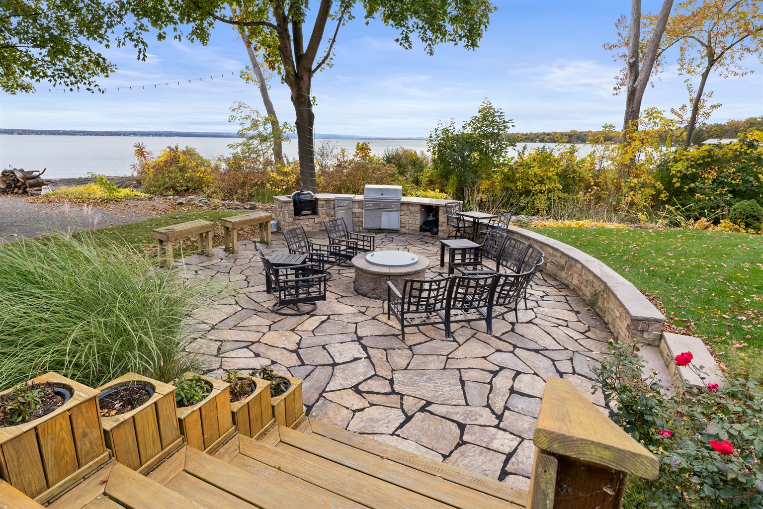 Gather around the firepit and enjoy golden-hour sunsets.