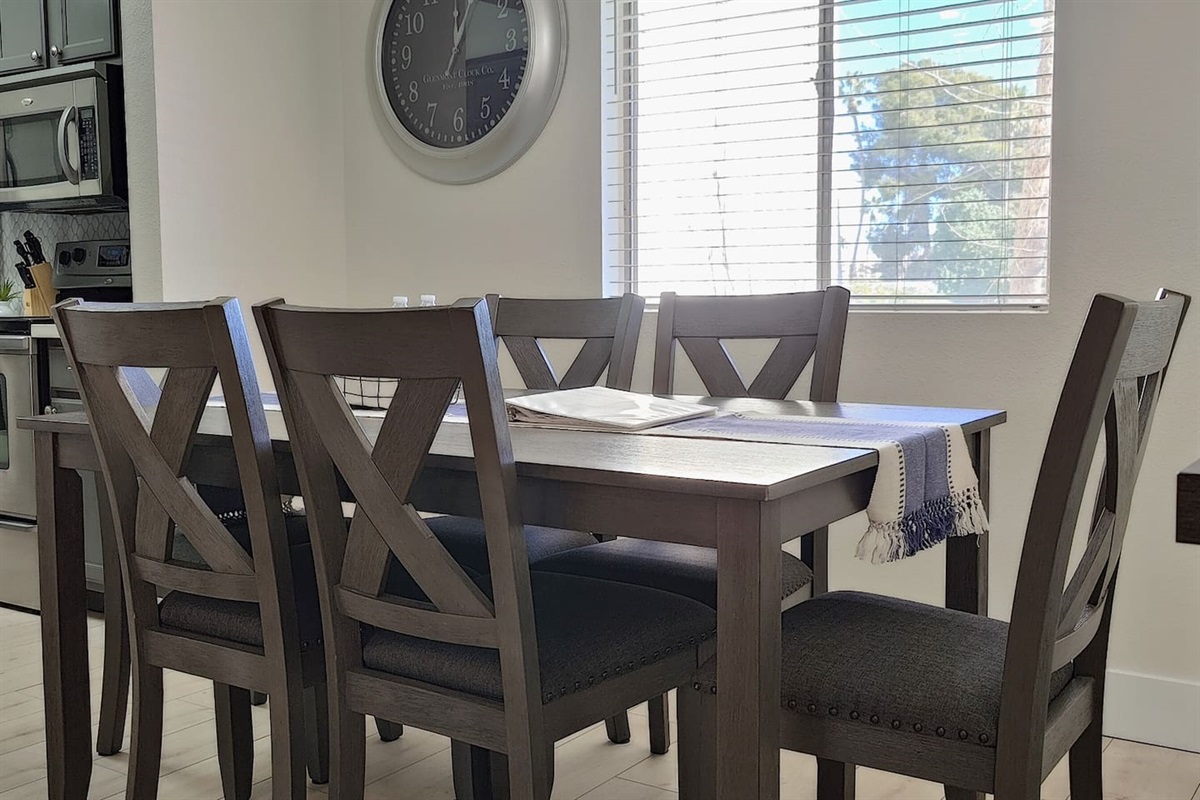 Plenty of room to enjoy a meal or get some last minute work done on your laptop.