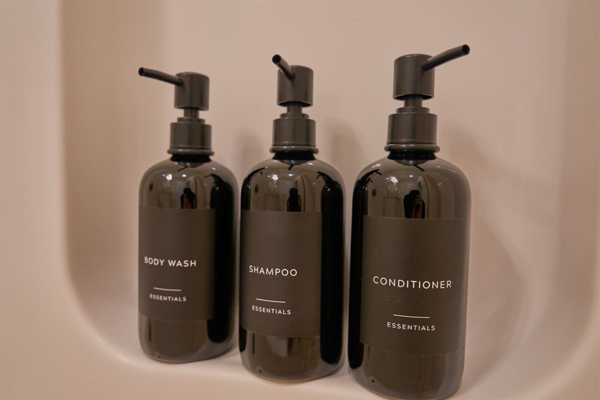 Shampoo, Conditioner, and Body Wash Included