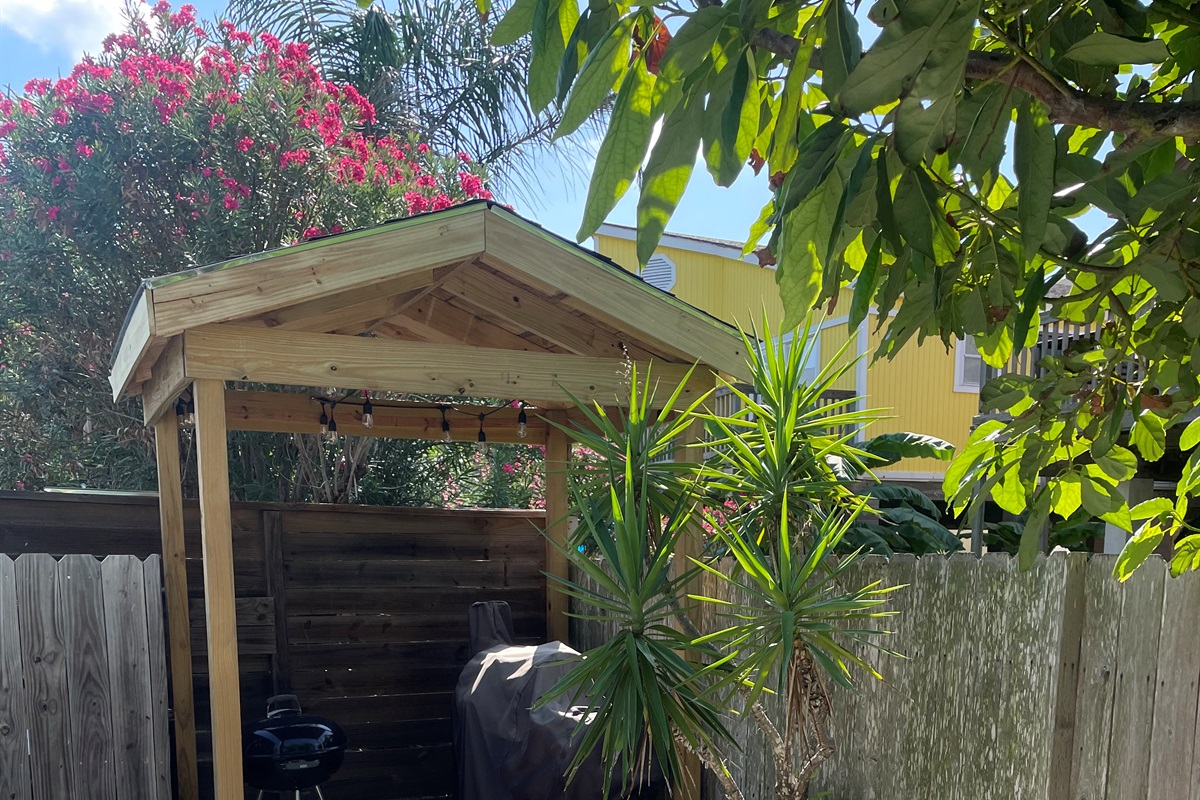 Outdoor grilling area - smoker and grill