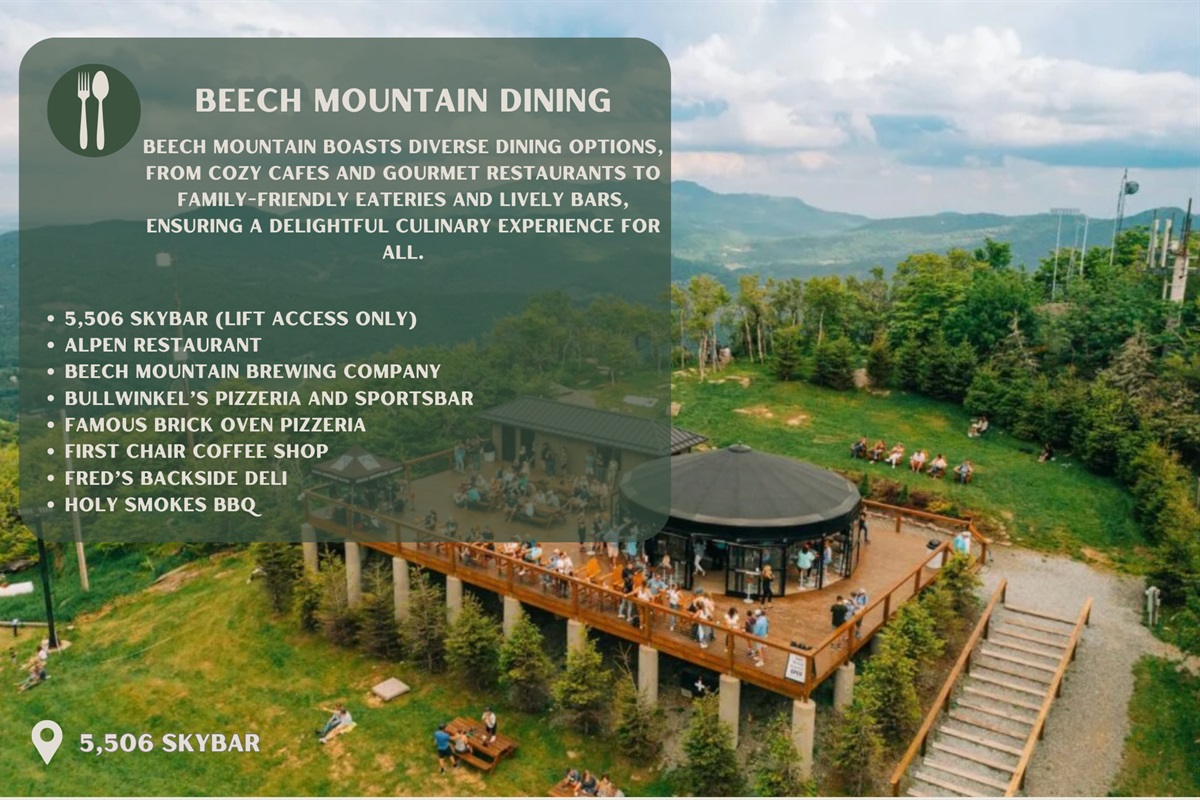 Experience the best of Beech Mountain's dining scene, where delicious food meets stunning mountain views.