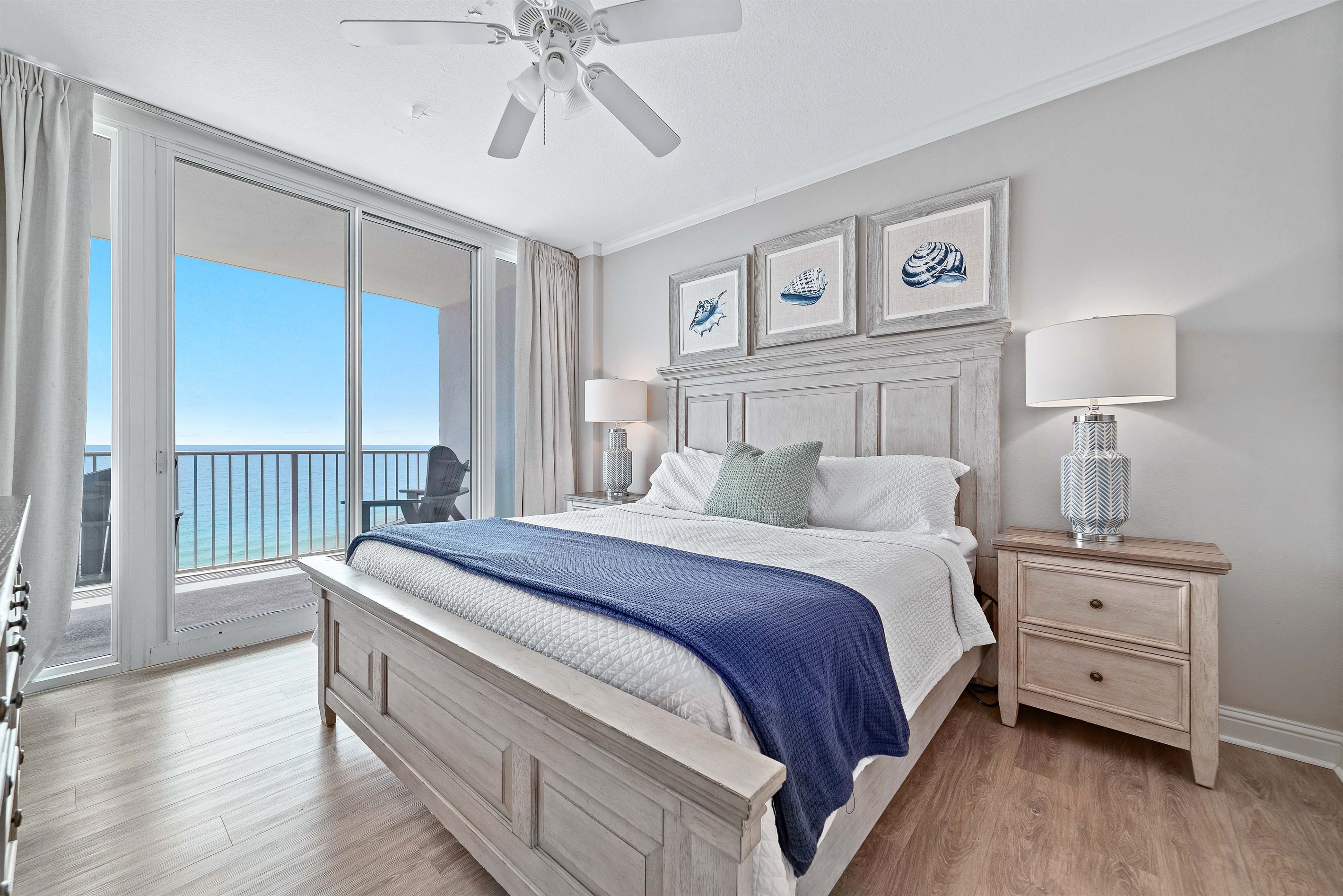 Step out onto your private balcony and enjoy the fresh sea air. This primary bedroom features a comfortable KING bed and a flat-screen TV for your enjoyment.