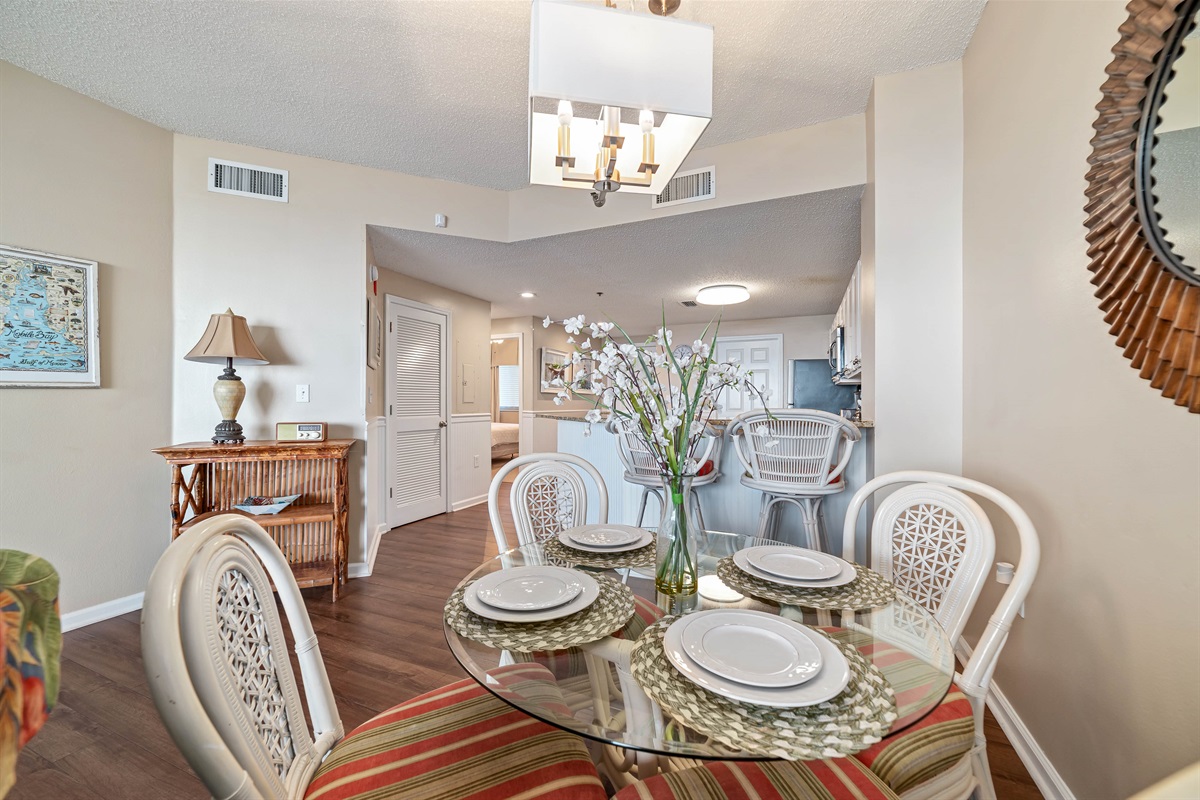 Gather and create memories in this beautifully appointed dining area.