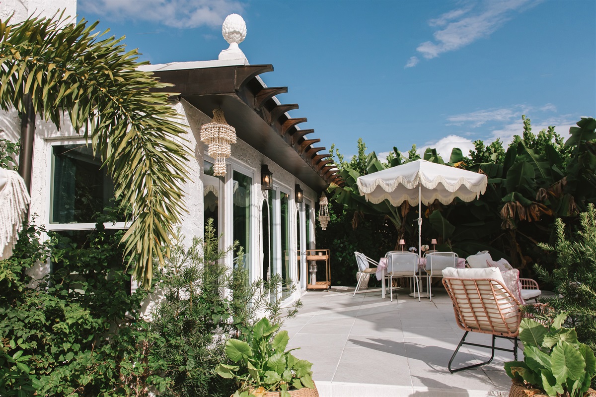 The peaceful patio is perfect for morning coffee, a late night beverage or just relaxing while reading a book.