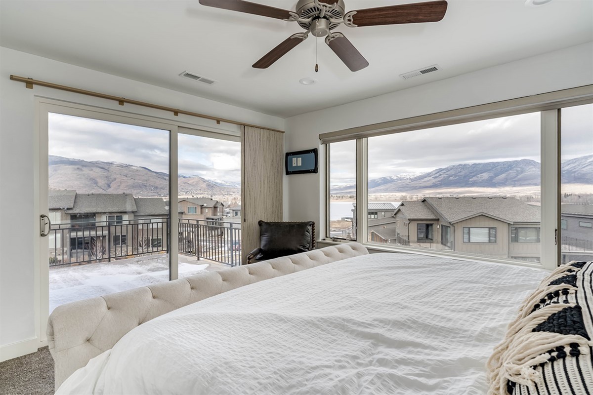 Wake up in your private king suite to breathtaking mountain and lake views