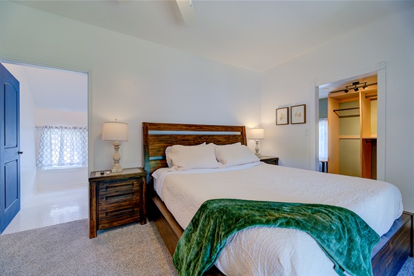 Bed #4-large walkin closet with a dedicated work area