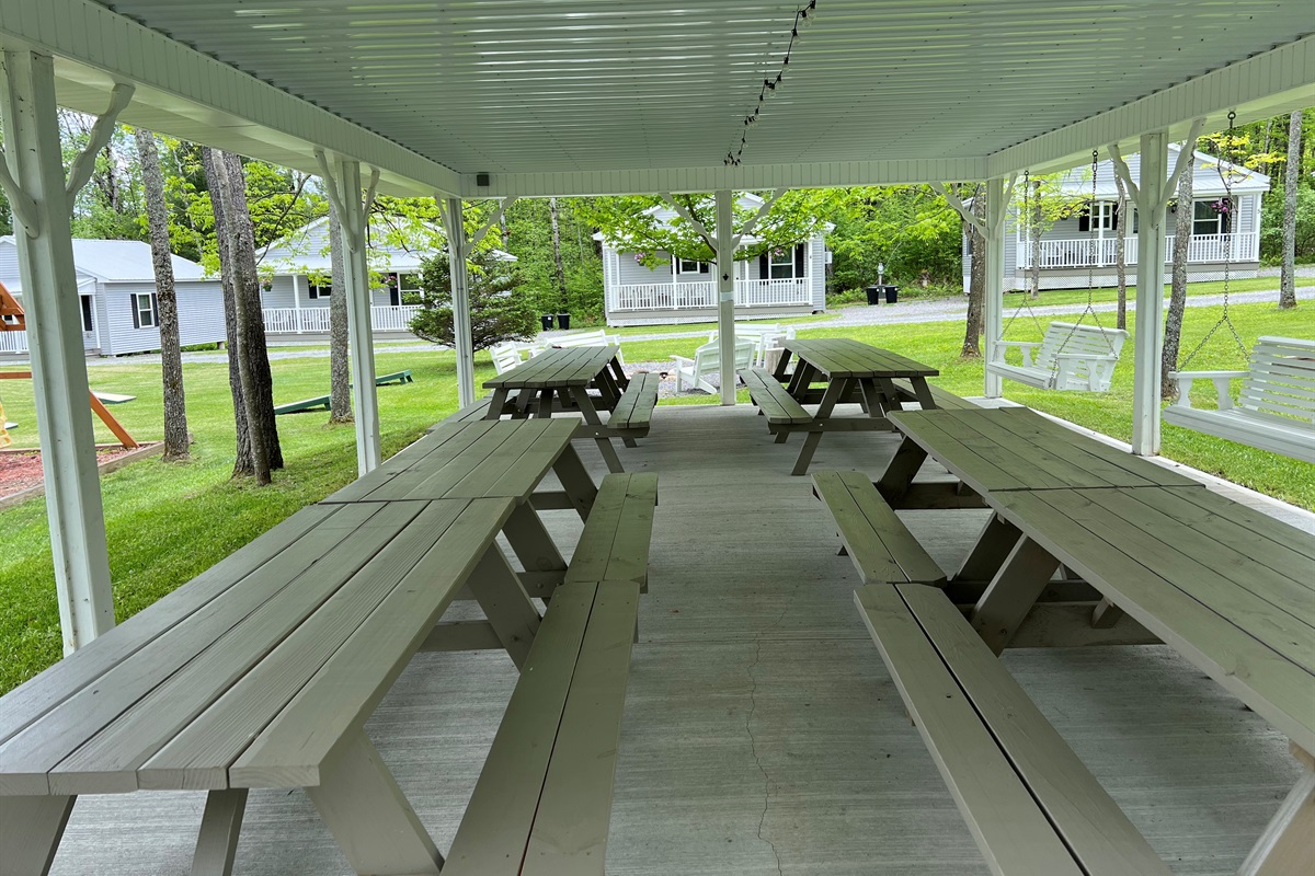 20x36 Pavilion w/ tables and grills