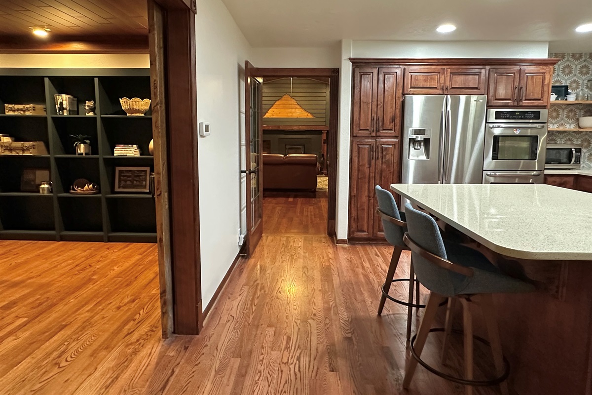 The diningroom livingroom and kitchen are all together