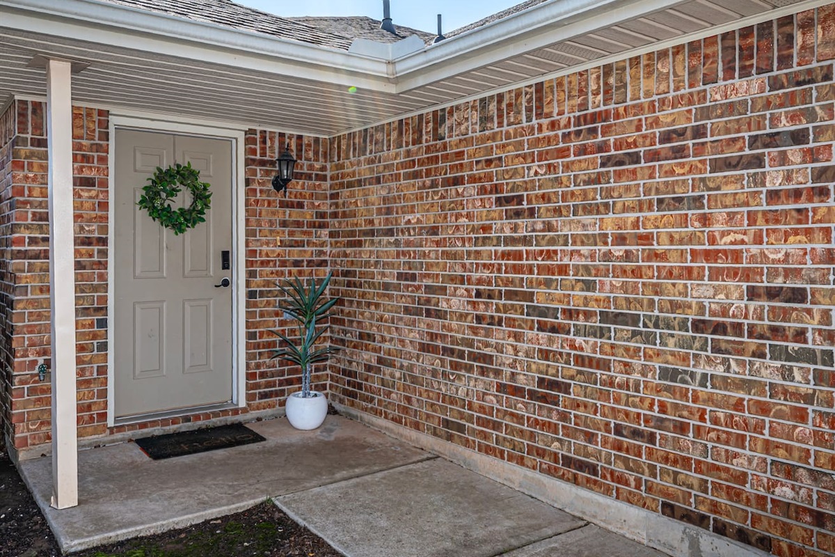 Timeless brick exterior offers style and class.