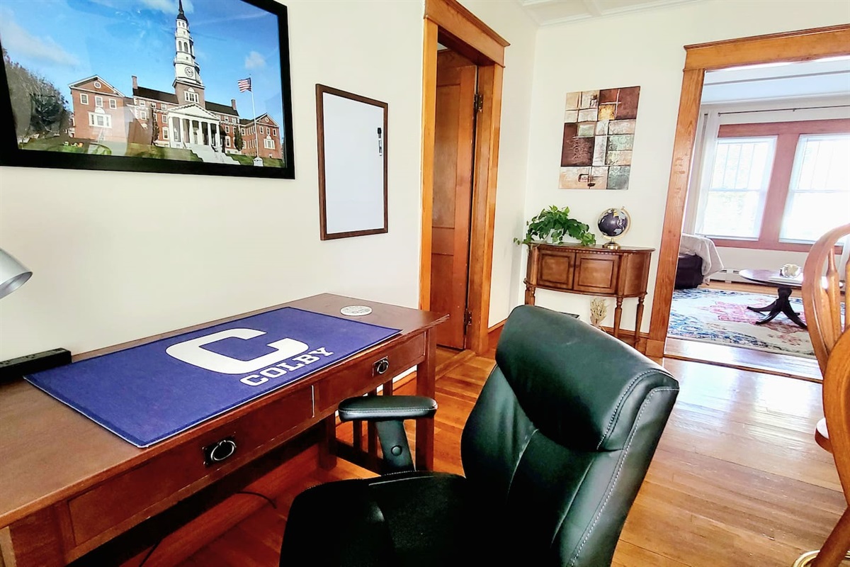 A designated workspace with a little Colby inspiration.