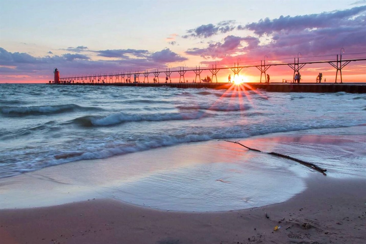 Slip down to Lake Michigan for sandy toes, sunset skies, and pier walks everyone will remember.