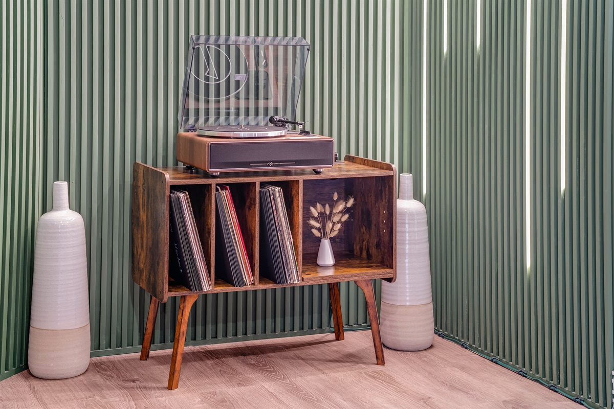🎶 Spin vintage records and vibe in the ultimate retro-chic living space.