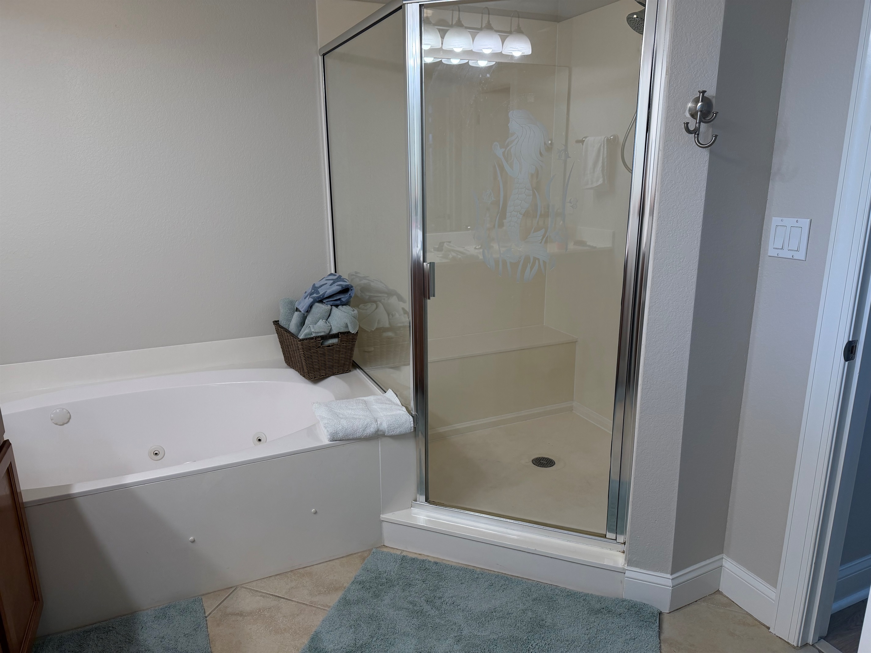Master bathroom, jetted tub and shower