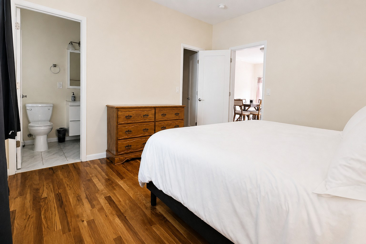Master bedroom with its own private bathroom
