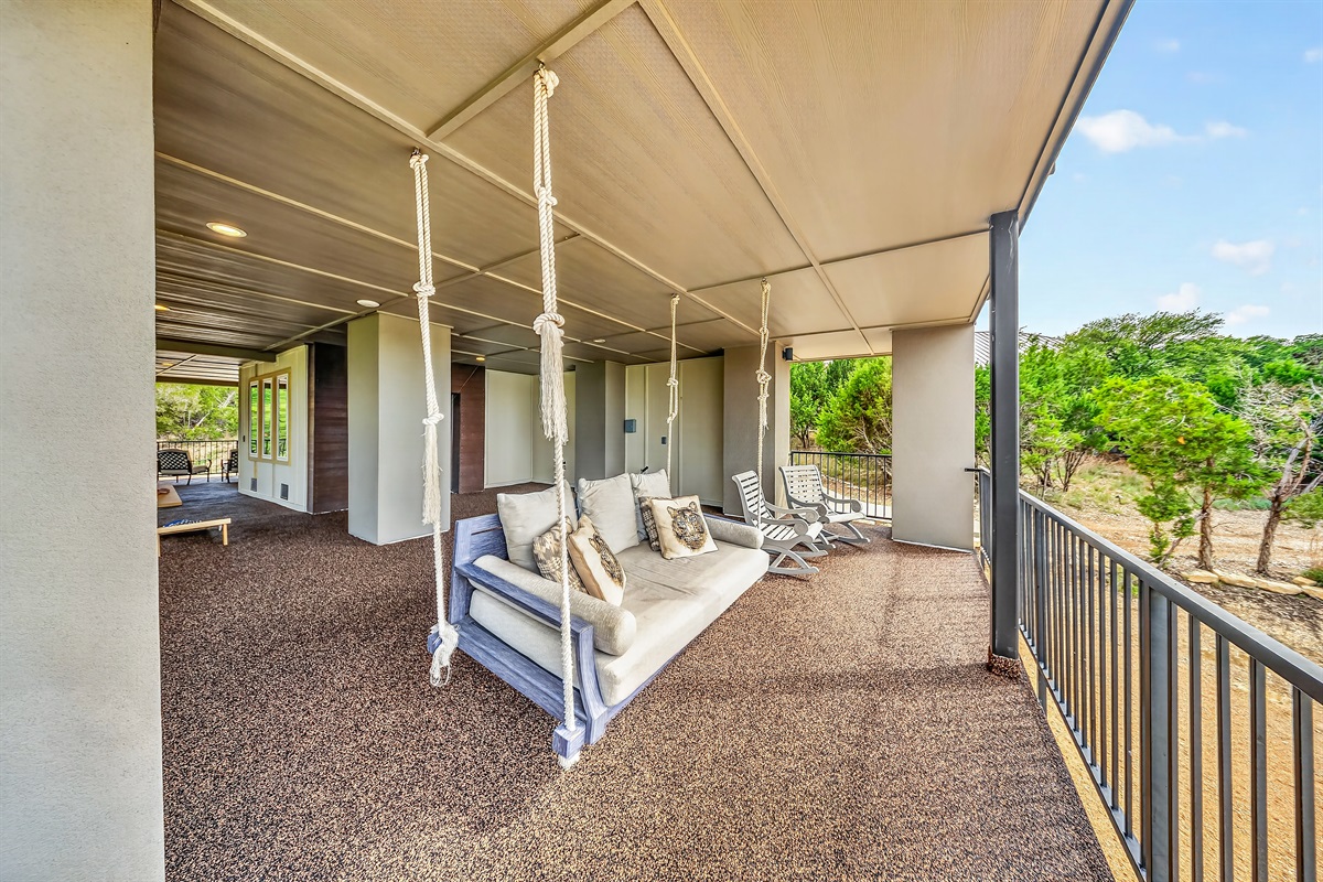 - Huge covered patio with wide lakeview creates relaxing outdoor space - Perfect for gatherings games or shaded chill time by the water - Open design enhances your lake vacation comfort and enjoyment