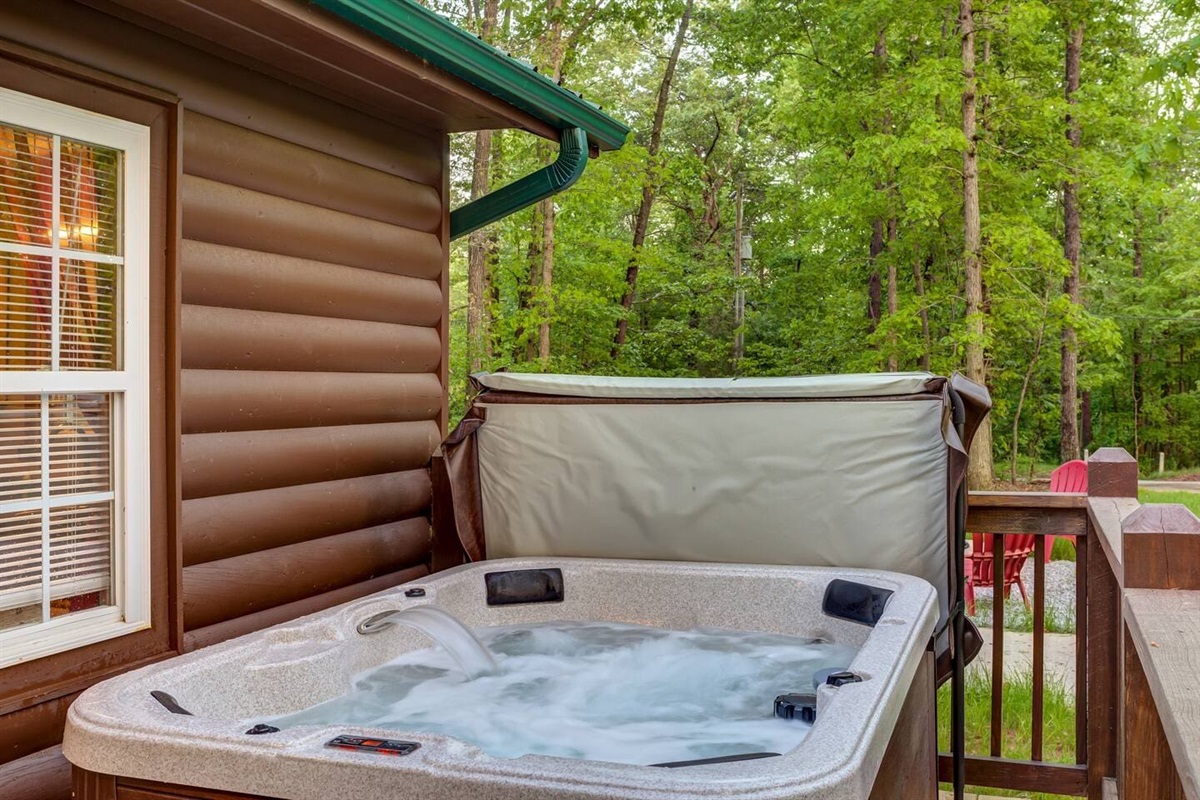 Hot tub on porch