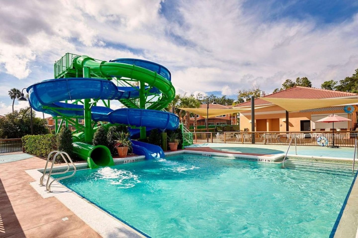 Pool with slide
