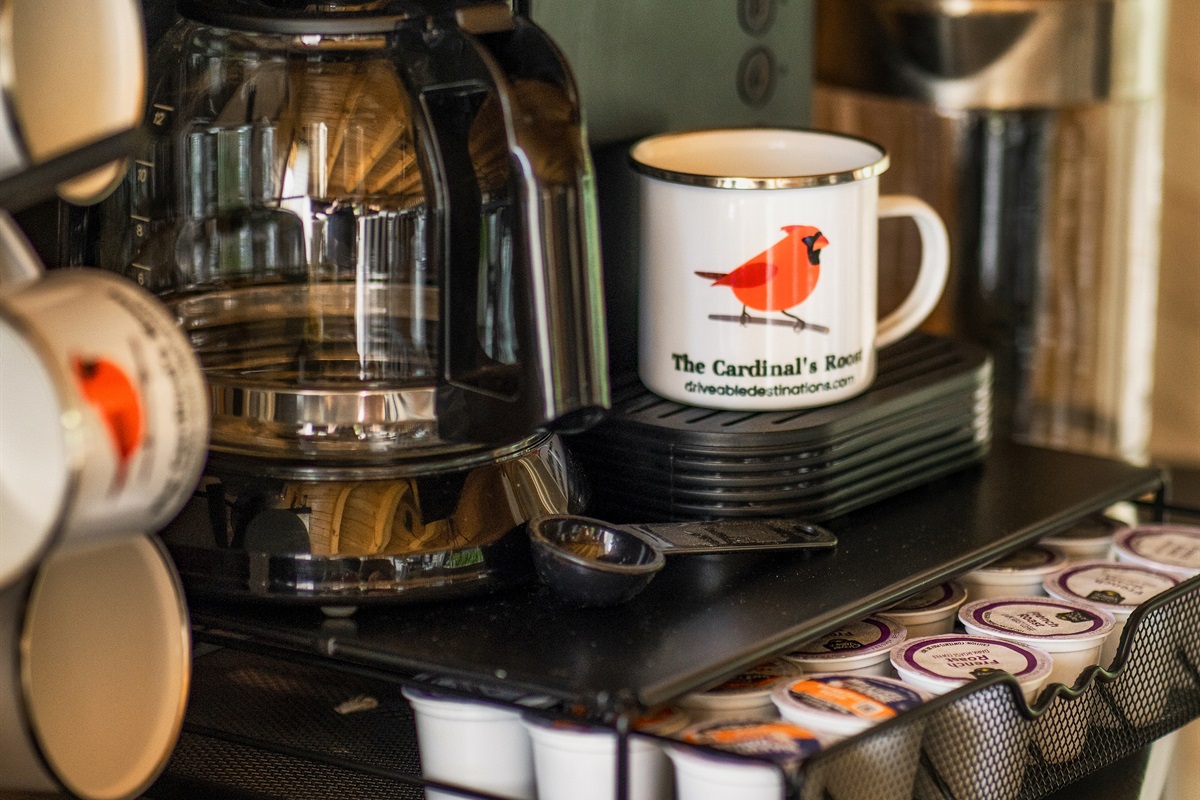 Driveable Destinations has custom mugs at each property- Welcome to The Cardinal's Roost!