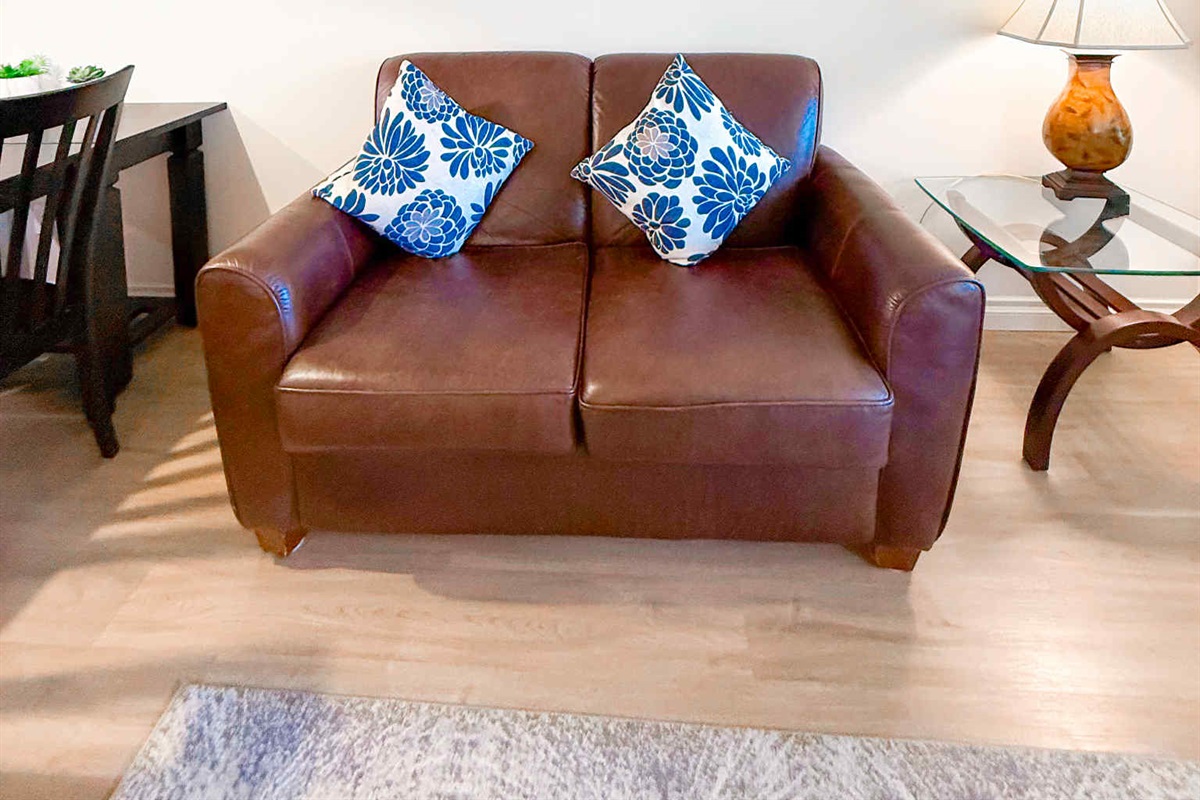 Unit A  - another livivng room view.