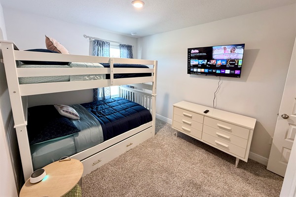 Double over double bunk bed room for the kids