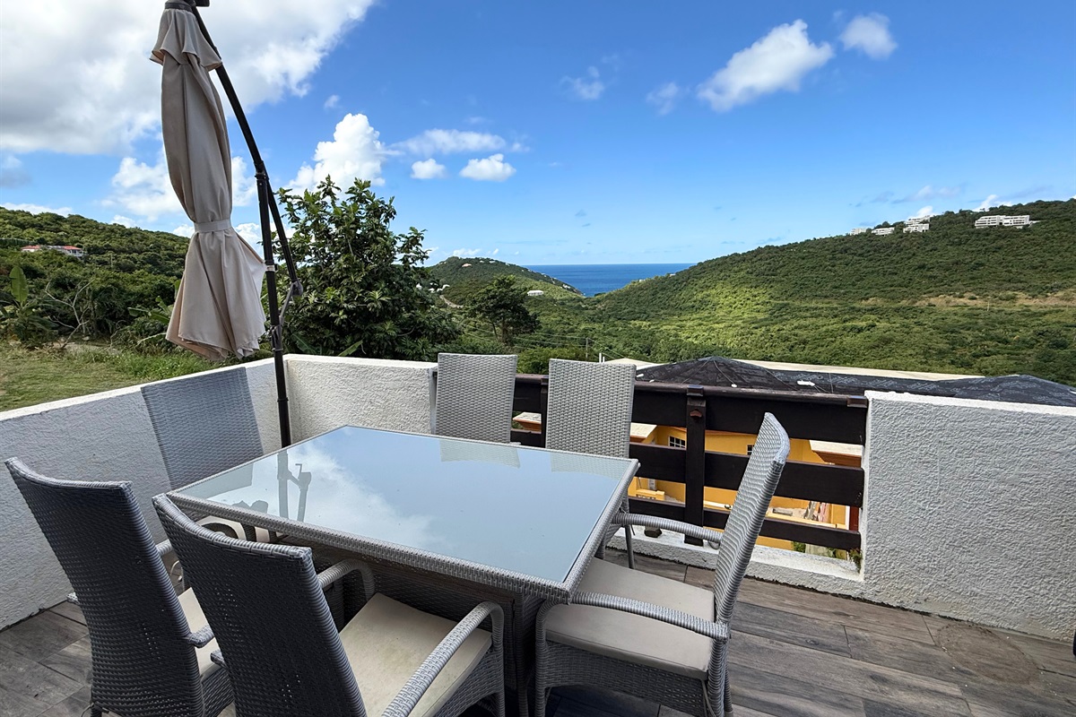 Outdoor patio seating is where you'll have most of your meals