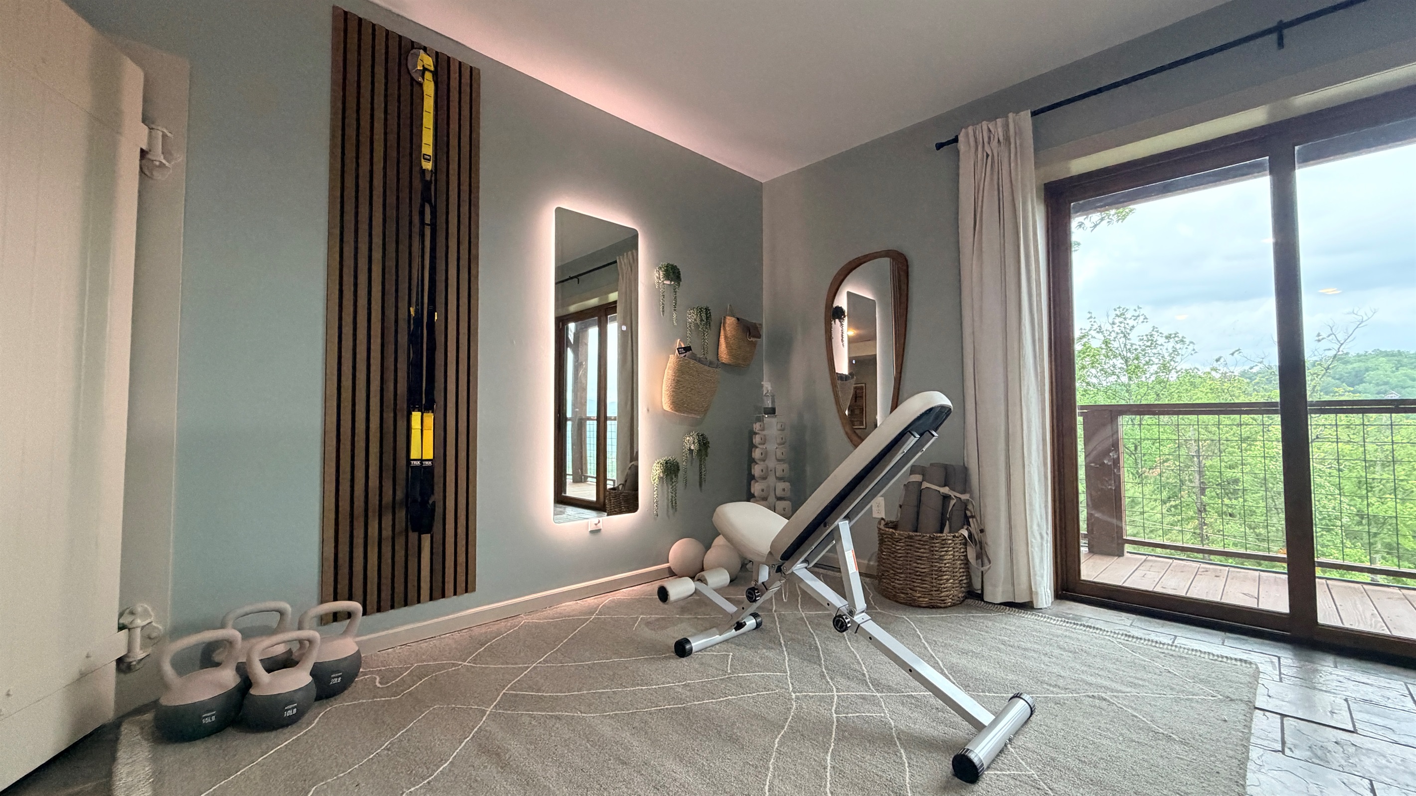 Wanna get a little movement in? TRX bands, kettlebells, dumbbells, bands and yoga balls, we got you covered!