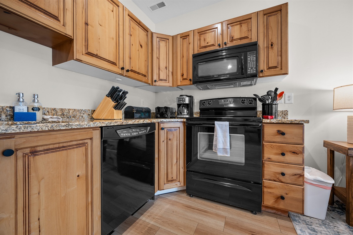Clean, functional kitchen setup perfect for extended stays.
