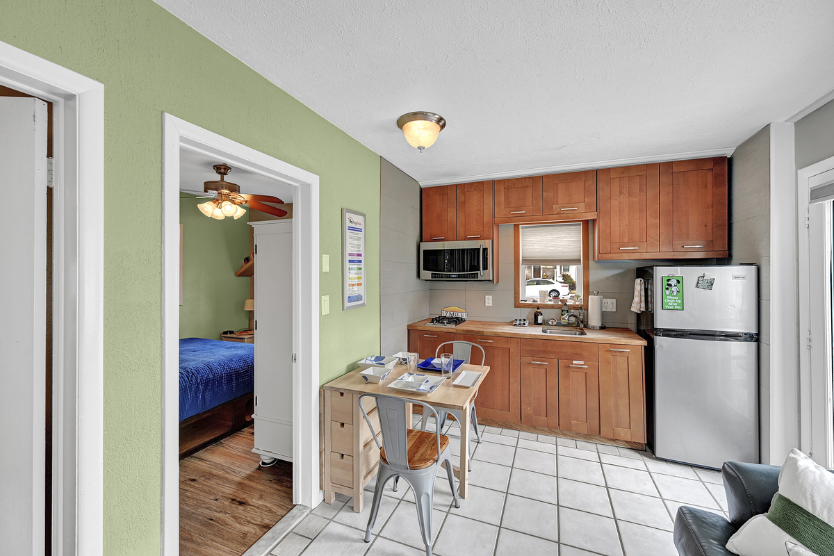 Just enough kitchen to feed a CREW!  The microwave is also a convection over / air fryer so you can crank out dinner for your friends & family!