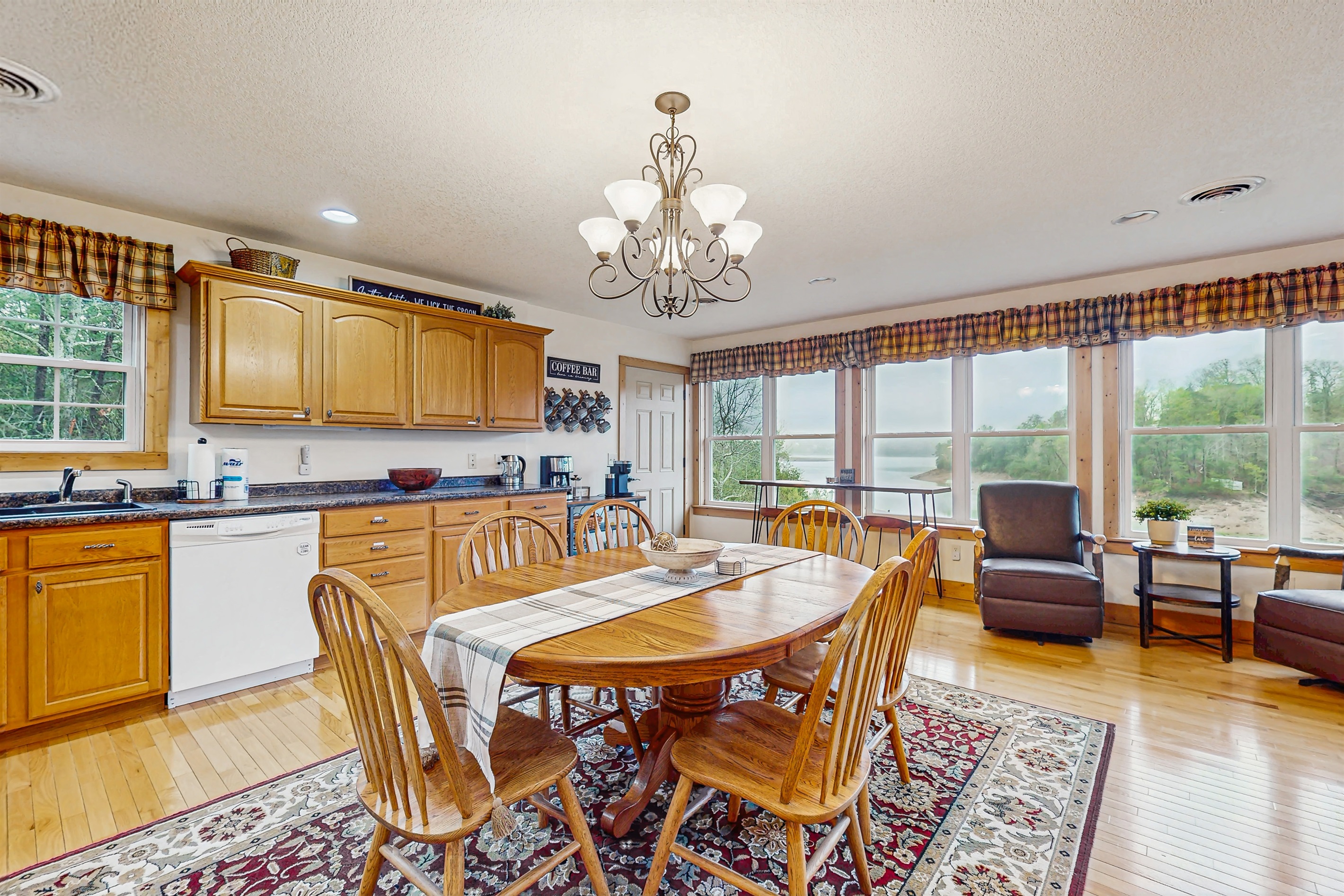 Beautiful view from your kitchen table overlooking the lake