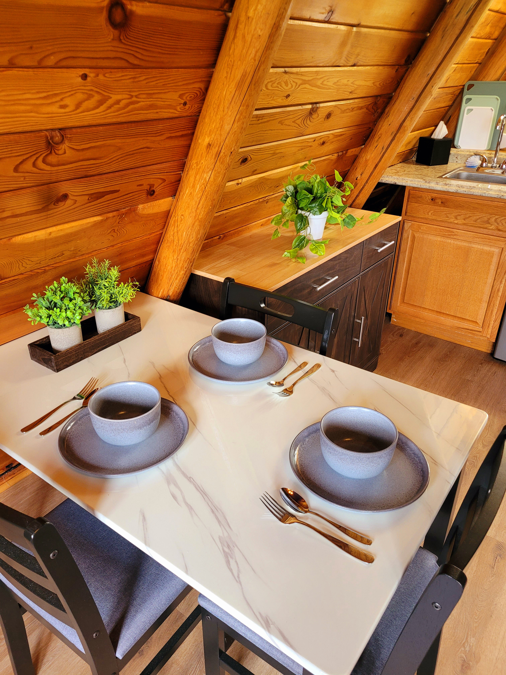 Gather around for coffee, conversation, and card games.