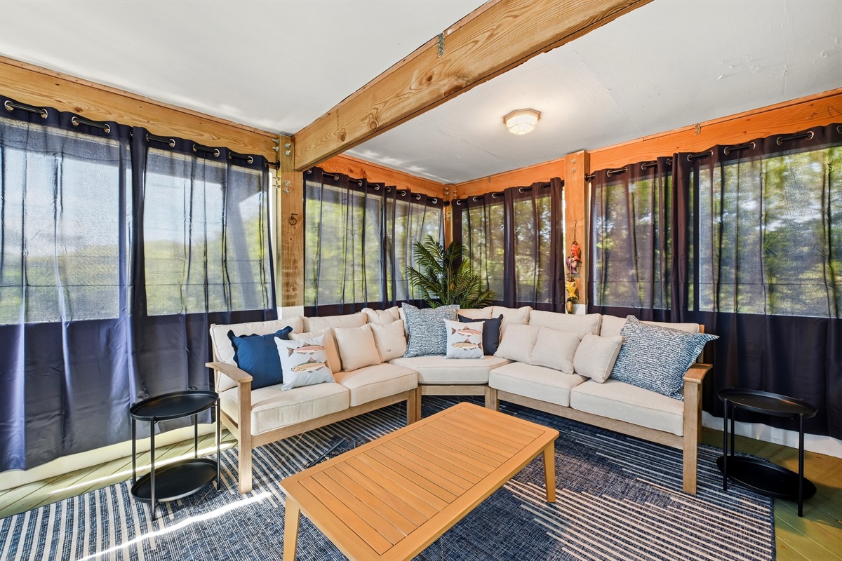 Enjoy your morning coffee in the cool morning breeze in the back Carolina room