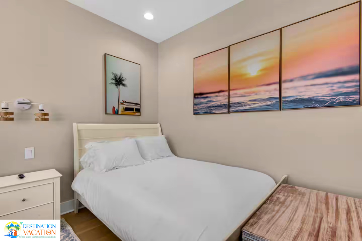 Elegant coastal bedroom designed for restful nights.