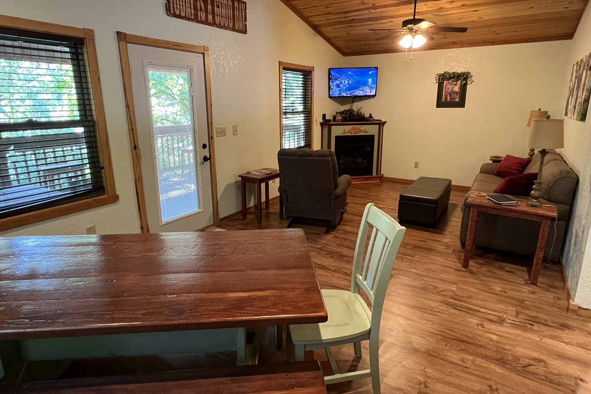Entry level great room provides a comfortable place to gather.