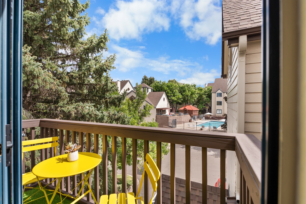 Private small balcony with 2 chairs, coffee, wine, enjoy fresh air?