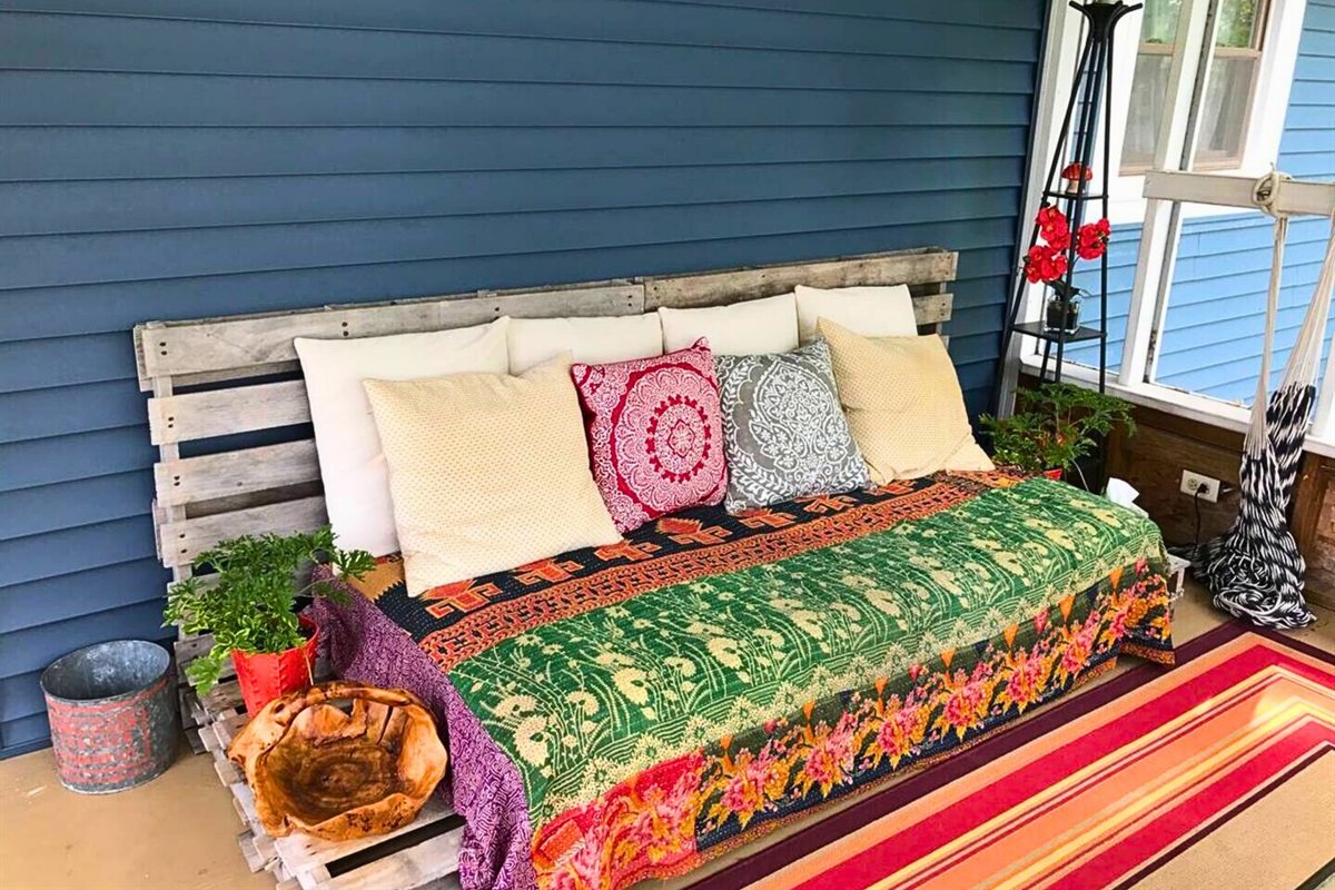 Boho Style Decor in the Outside Seating Area