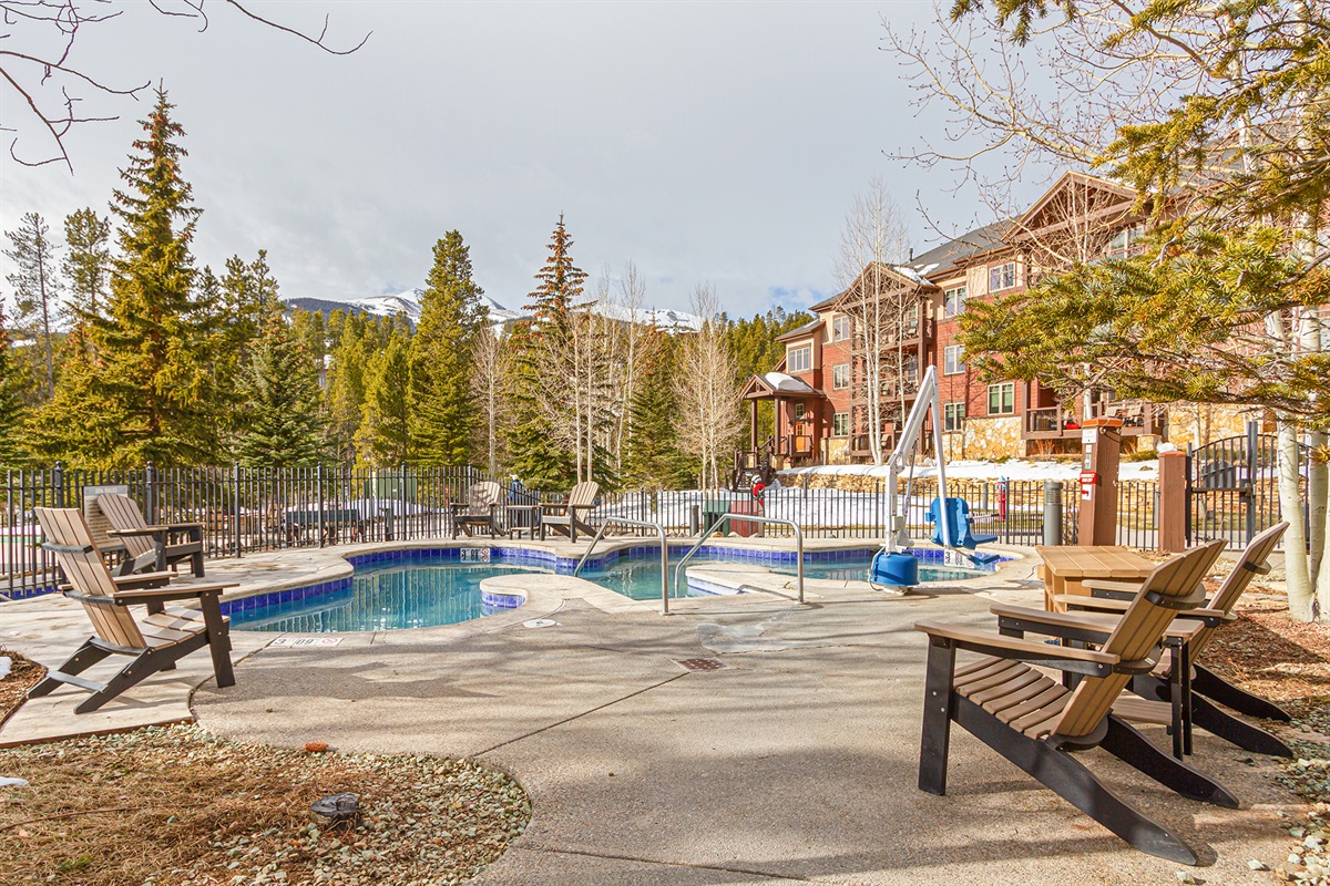 Outdoor heated swimming pool