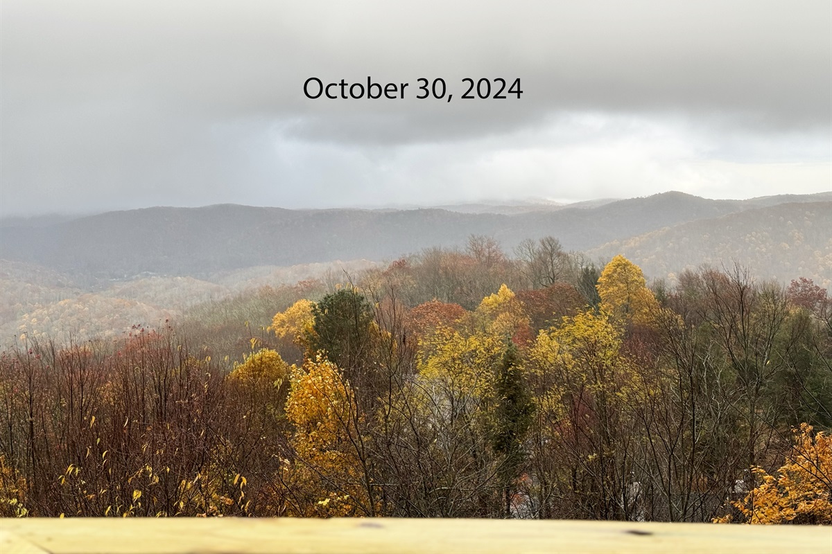 OOPS 2023! Watch Leaves from WishYouWereHere7Devils! Fall Leaf Peeping in NC Mountains has a special view from approx. 3,200 to 6,000 feet elevation to watch the leaves for all of Oct from here!