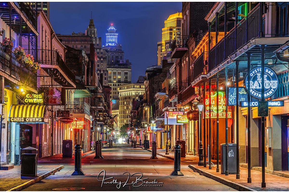 Bourbon St! The French Quarter begins just 1 mile away.