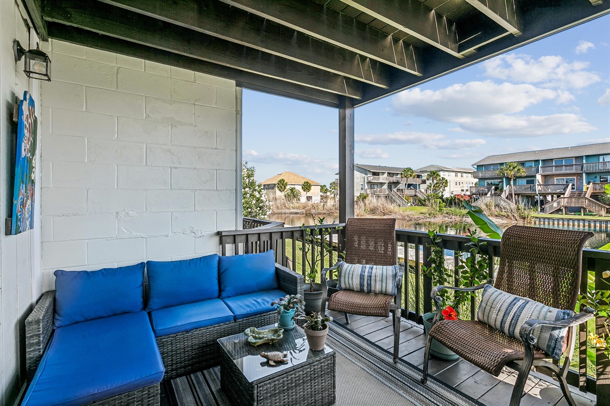 Private Balcony Downstairs