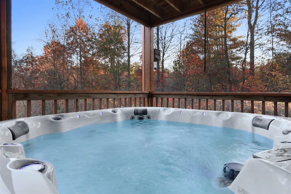 Fall colors from 6 seater hot tub