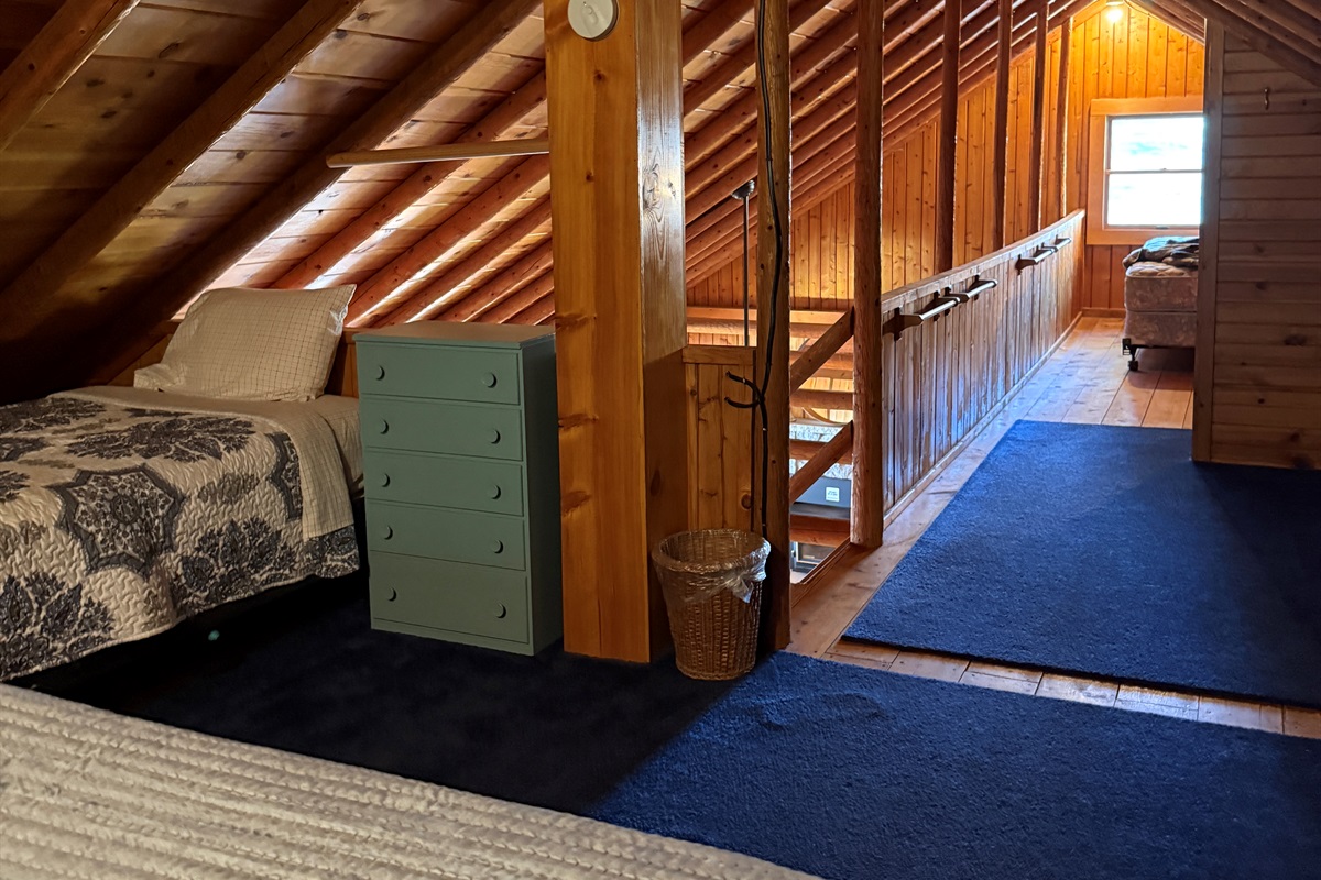 There is a twin bed also on this end of the loft in case anyone wants to sleep in their own bed.