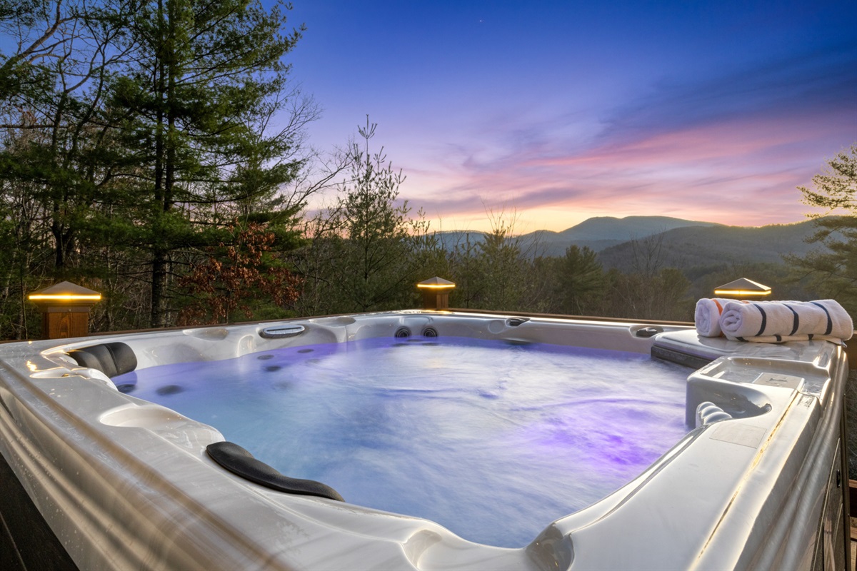 Unwind in the 6 seater hottub while taking in the stunning views.