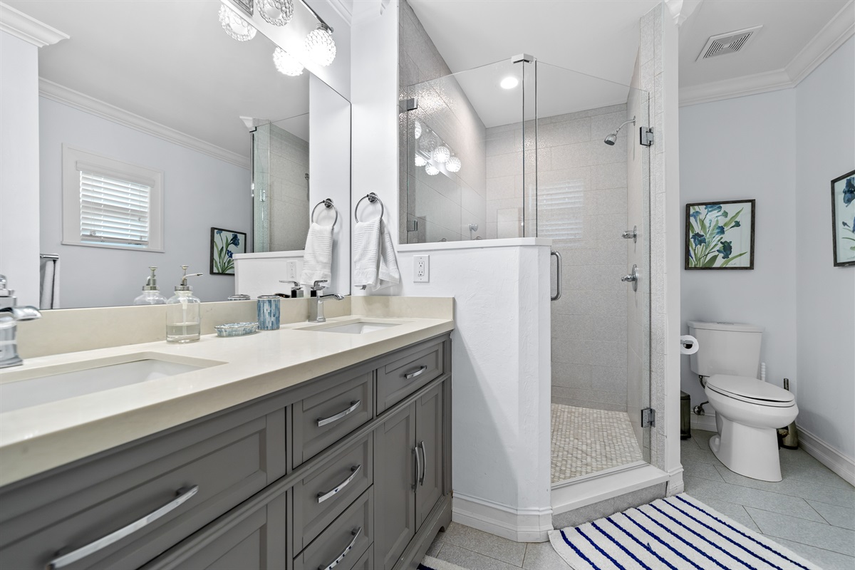 Master bathroom with walk-in shower